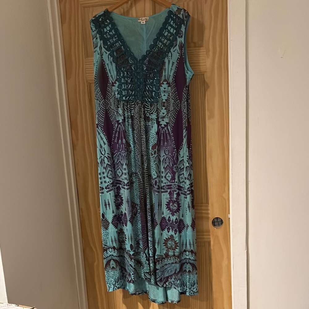 Comfy summer Boho dress, jumper for fall and winter size 1X. EUC #96